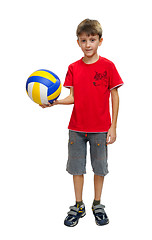 Image showing The boy with the ball, isolated.