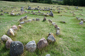 Image showing Stone ship burial site