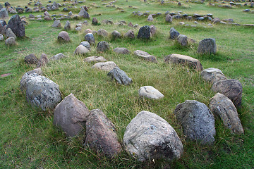 Image showing Stone ship burial site