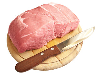 Image showing meat and knife