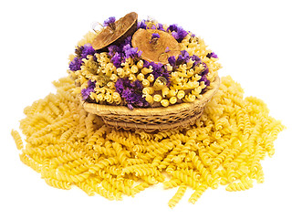 Image showing pasta and flowers