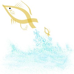 Image showing leaping goldfish