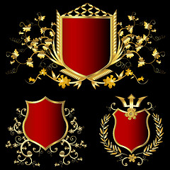 Image showing golden shields