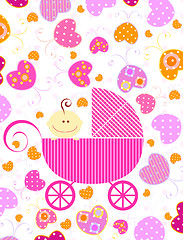 Image showing baby girl and butterflies 