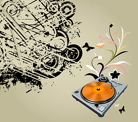 Image showing turntable and flowers