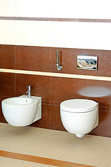 Image showing Brown toilet angle