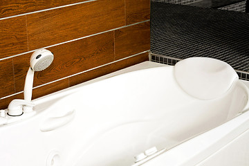 Image showing Wooden bathtub