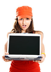 Image showing Girl with a laptop