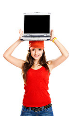 Image showing Girl with a laptop