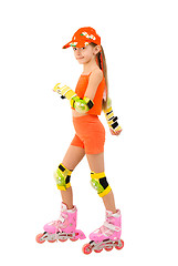 Image showing The girl on roller skates