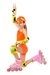 Image showing The girl on roller skates