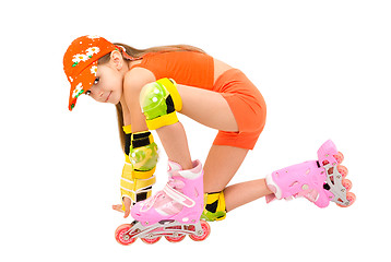 Image showing The girl on roller skates