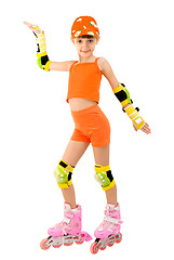 Image showing The girl on roller skates