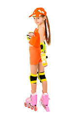 Image showing The girl on roller skates