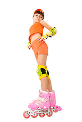 Image showing The girl on roller skates