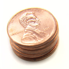 Image showing Stack of American cents