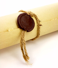 Image showing Vintage paper with sealing wax