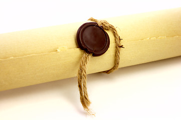 Image showing Vintage paper with sealing wax