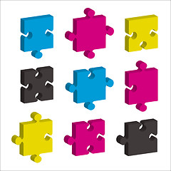 Image showing jigsaw pieces cmky