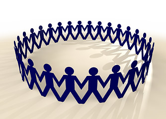 Image showing paper chain men blue