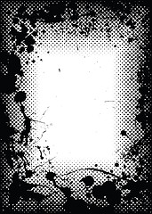 Image showing halftone grunge ink splat border