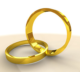 Image showing two gold wedding rings