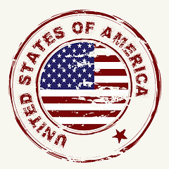 Image showing us flag grunge ink stamp