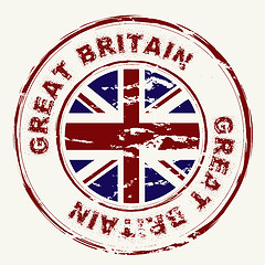 Image showing great britain grunge ink stamp