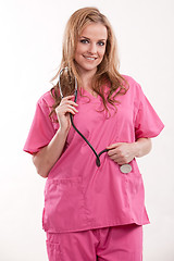 Image showing Attractive caucasian nurse doctor 