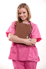 Image showing Attractive caucasian nurse doctor 
