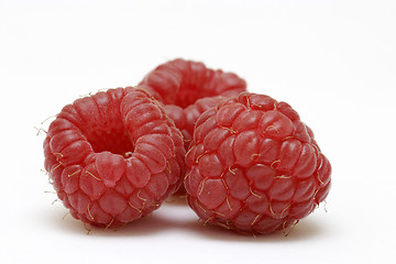 Image showing Three Raspberries