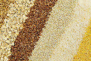 Image showing Various grains close up