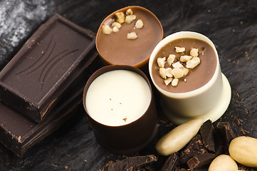 Image showing chocolates with sweet almonds