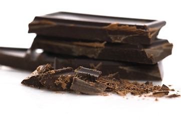Image showing Pile of broken chocolate 