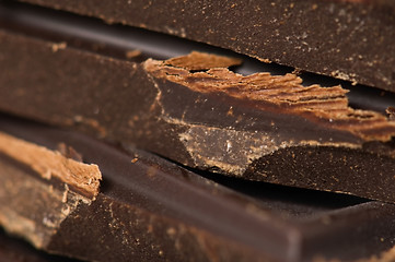 Image showing Pile of broken chocolate 