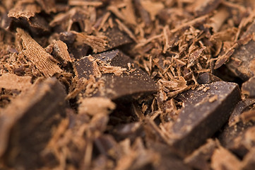 Image showing Pile of broken chocolate 