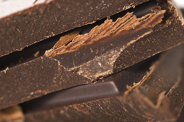 Image showing Pile of broken chocolate