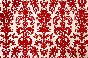 Image showing red flock wallpaper pattern