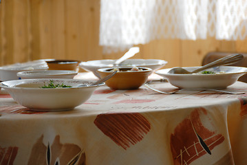 Image showing Dinner in rural style
