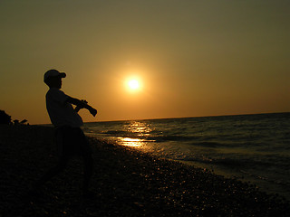 Image showing Stone Throwing Sunset