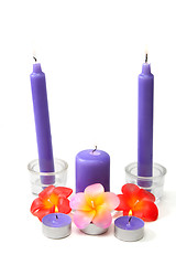 Image showing Violet candles