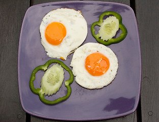 Image showing Breakfast meal, gonad from two eggs