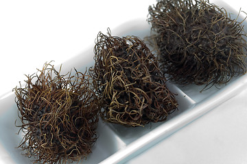Image showing rambutans on a white plate made of china