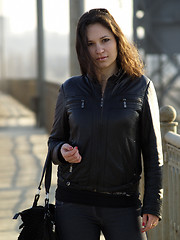 Image showing Girl on Bridge