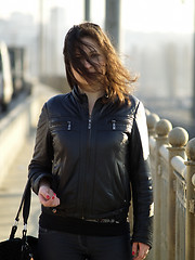 Image showing Girl on Bridge