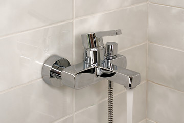 Image showing Open shower faucet