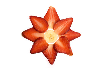 Image showing Strawberries and bananas