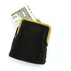 Image showing Purse with one dollar