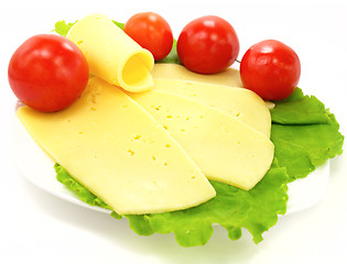 Image showing Cheese, tomatoes and lettuce 