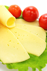 Image showing Cheese, tomatoes and lettuce 